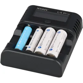 XTAR L4 Pro Akku Ladegerät – für Li-Ion 1,5V & NiMH/NiCd 1,2V AA/AAA Akkus, lädt Ihre Akkus präzise & sicher!