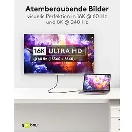 goobay Ultra96 HDMI Kabel HDMI auf HDMI 1 m Schwarz/Gold