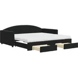 vidaXL Tagesbett Ausziehbar mit Schubladen Schwarz 100x200 cm Samt