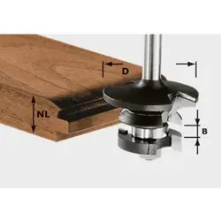 Festool Konterprofilfräser Feder HW Schaft 8 mm D43/21 A (mit Anlaufkugellager)