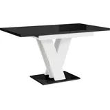 MEBLINI Esstisch Ausziehbar - Esszimmertisch Modern - Küchentisch - Säulentisch - Ausziehtisch - Dining Table - Esszimmertische - 120-160x80x75cm... - Schwarz