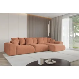 altdecor Ecksofa Velours mit Schlaffunktion 2-Sitzer Koralle