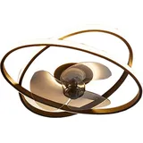 Euroton Deckenventilator Deckenventilator mit LED Beleuchtung Deckenleuchte mit Fernbedienung, 20 cm Durchmesser, Inkl Fernbedienung schwarz