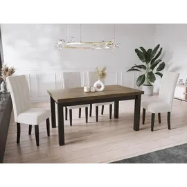 WFL GROUP Ausziehtisch 140 x 80 x 78 cm Eiche braun