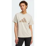 adidas Damen Shirt mit Grafik Beige M
