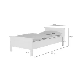 Möbel Kraft Landwood 90 x 200 cm Weiß