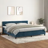 vidaXL Boxspringbett mit Matratze Dunkelblau 200x200 cm Samt