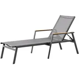 BEST Freizeitmöbel Paros Sonnenliege 196 x 76 x 36 cm Grau