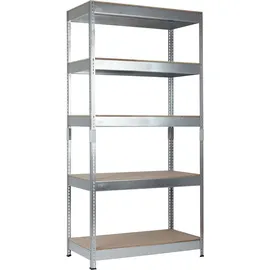 SCHULTE Regalwelt Grundregal Holz/Kunststoff/Metall 200x100x50 cm grau