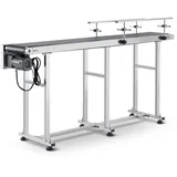 Vevor Bandförderer, 1803,4 x 198,1 mm Fördertisch, Edelstahl-Motorbandförderer für Tintenstrahl-Codierungsanwendungen, angetriebenes PVC-Band, einstellbare Geschwindigkeit (doppelte Leitplanke)