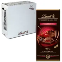(33,16€/1kg) Lindt Edelbitter Mousse Kirsch-Chili 150g 13 Tafeln