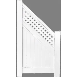 T&J ELDORADO-Line Kunststoffzaun, Schrägelement 90 x 180 cm, PVC weiß, kartonverpackt