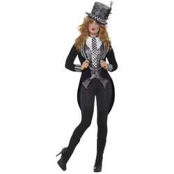 Smiffys Kostüm Mad Hatter Missy, Die Varieté-Version des verrückten Hutmachers schwarz XS