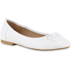 Damen Klassische Ballerinas in Weiss