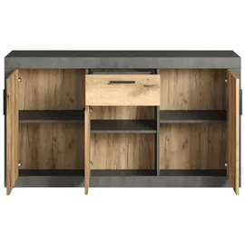 trendteam Salvada 149 x 83 x 40 cm Grau / Eiche