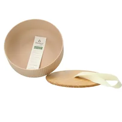 chic.mic bioloco plant deluxe salad bowl desert Salatschüssel Deckel beige