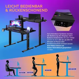 CASARIA Höhenverstellbarer Schreibtisch Schwarz