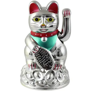 Freak Scene Glückskatze - Maneki-Neko - Winkekatze - 11 cm - Silber