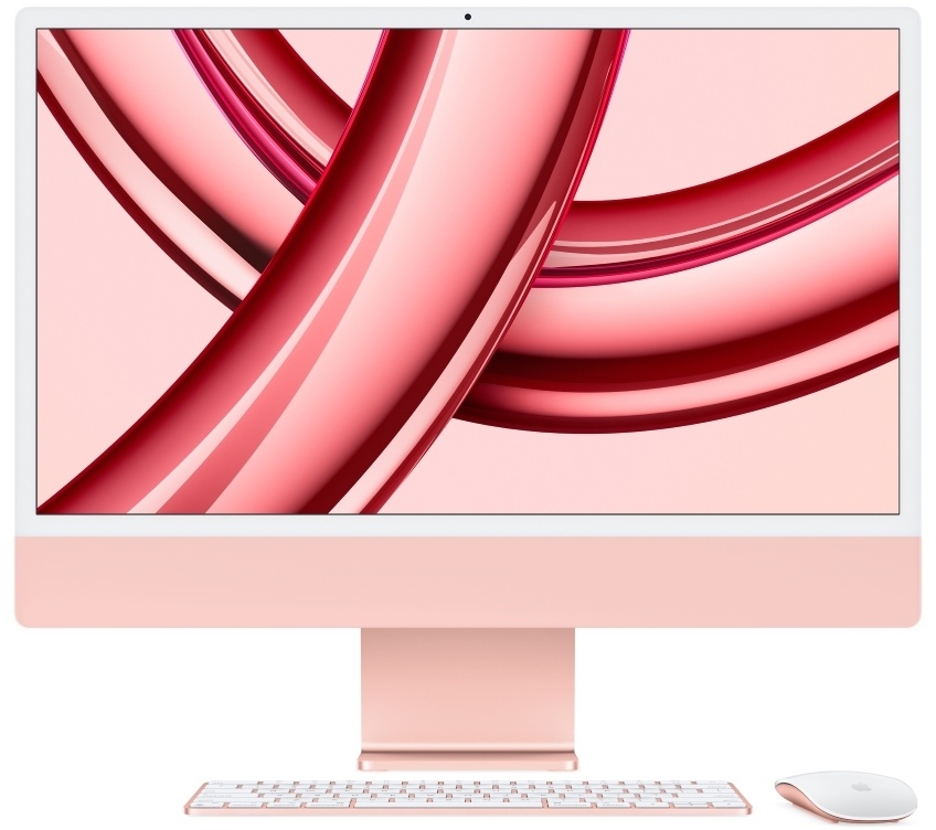 Apple Aktion % | iMac CZ198-0120020 Rose - 61cm24‘‘ M3 8-Core Chip, 8-Core GPU, 16GB Ram, 1TB SSD