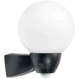 ESYLUX Al Monza/garda Sensorleuchte, 77w, Hv-halogenlampe, Schwarz, Matt, Betriebsgerät Nicht Erforderlich, E27, Ip44, Glas Opal