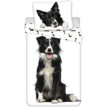 Jerry Fabrics Leinen Border Collie Mehrfarbig 140 x 200 cm + 70 x 90 cm