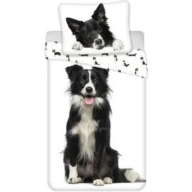 Jerry Fabrics Leinen Border Collie Mehrfarbig 140 x 200 cm + 70 x 90 cm