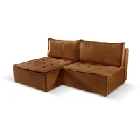 Kaiser Bohoo Mini modernes Ecksofa mit Schlaffunktion Ziegel Links