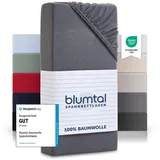 Blumtal® Basics Spannbettlaken Topper 120x200 cm Jersey - Bettlaken 120x200 cm aus 100% Baumwolle - Oeko-TEX zertifiziertes Spannbetttuch 120x200 cm - Topper Spannbettlaken - Betttuch - Grau