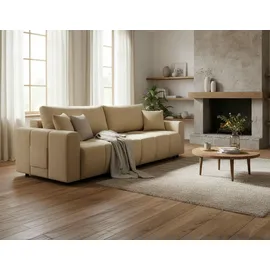 OTTO home Schlafsofa OTTO HOME "YLVAA 3-Sitzer, 239cm/Schlafsofa (132/198)-OTTO. Verlässliche Qualität", beige, B:239cm H:80cm T:52cm, Sofas, Schlafsofa, Tonnentaschen-Federkern, Bettkasten, Feinstruktur weich