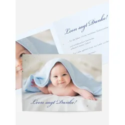 Dankeskarten Geburt selbst gestalten mit Spruch und Fotos im Onlinedesigner bei Meine-Kartenmanufaktur.de