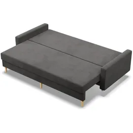 mebligo Sofa, Grau, Textil, 3-Sitzer, Rechteckig, 212x92x92 cm, Wohnzimmer, Sofas - Couches, Sofas, 3-Sitzer Sofas