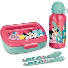 Stor Minnie Set 4 Teile Sandwich Flasche Und Besteck Set - Rosa