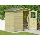 Gartenhaus Gerätehaus Garten Schuppen Satteldach Holz imprägniert mit Boden