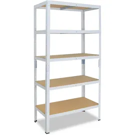 shelfplaza HOME 200x100x40 cm Schwerlastregal in weiß mit 5 Böden und 175 kg Traglast pro Boden