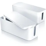 Bearware Kabelbox 26 x 15,5 x 41 cm 2-tlg. weiß