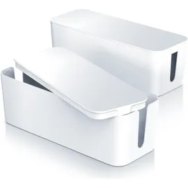 Bearware Kabelbox 26 x 15,5 x 41 cm 2-tlg. weiß