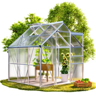 Gardebruk Gewächshaus Aluminium Grau HKP 3 mm 3,6 m2