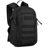 HUNTVP 20L Mini Rucksack Taktisch Wanderrucksack Molle Schultasche Wasserdicht Daypack Militärisch Schulrucksack Studenttasche Unitasche Sporttasche für Herren Damen Outdoor Sport (20L-Schwarz)