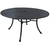 TPFGarden Gartentisch Roma (1-St., Robuster Outdoor Gartentisch rund 150 cm), Tischplatte Rund mit Schirmloch - Hochwertige Verarbeitung grau