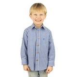 OS-TRACHTEN Trachtenhemd »Lafoa« Langarmhemd für Jungen mit aufgesetzter Brusttasche mit Hirsch-Stickerei blau