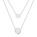 Elli Halskette Lotusblume Om Mantra Symbol Layer 925 Silber