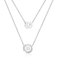 Elli Halskette Lotusblume Om Mantra Symbol Layer 925 Silber