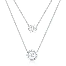 Elli Halskette Lotusblume Om Mantra Symbol Layer 925 Silber