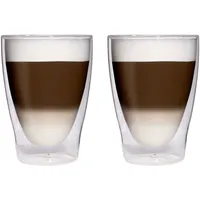 Filosa® Latte Macchiato Gläser doppelwandig (2x 280ml), Espresso Gläser, Teegläser, Cappuccino Gläser, Thermogläser doppelwandig Latte Gläser, Doppelwandige Gläser Latte Macchiato, Kaffeegläser