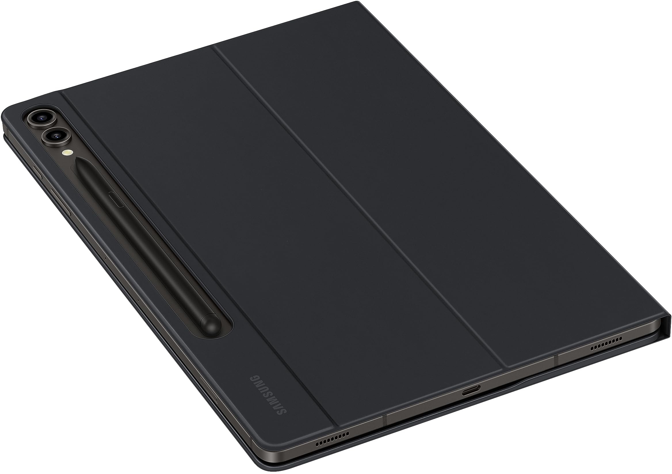 Samsung Book Cover Keyboard Slim EF-DX810 für das Galaxy Tab S9+ / Tab S9 FE+, Einteiliges Tablet Cover, Tablet-Hülle, schlankes, leichtes Design, QWERTZ-Tastatur, POGO-Pin, S Pen Fach, Black