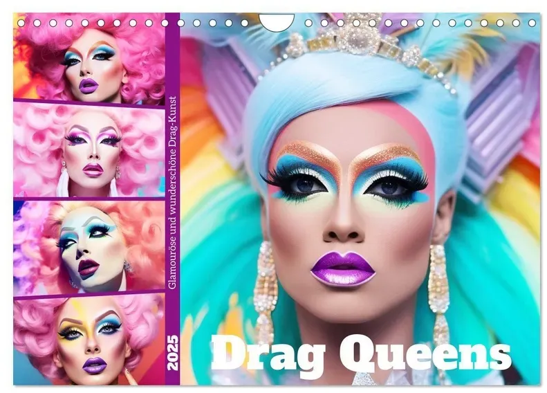 Drag Queens. Glamouröse Und Wunderschöne Drag-Kunst (Wandkalender 2025 Din A4 Quer)  Calvendo Monatskalender