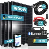 sunniva Balkonkraftwerk Black Frame 1800/1600W Solaranlage mit 1600W Astro Energy Micro Wechselrichter 4 x 450 W