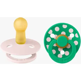 Bibs Studio Colour Polka Schnuller 2er-Pack, Latex Größe 2, Petal/Cactus