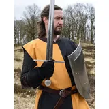 Battle Merchant Wikinger-Kostüm Mittelalter Waffenrock Eckhart, Mi-Parti, gelb/schwarz XL/XXL gelb|schwarz XL/XXL | XL