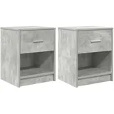 vidaXL Nachtschrank 2 Stk. 40 x 34 x 50 cm Betongrau